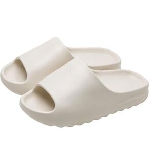 AMOUN Men's Rocket Slippers Recovery Slides Sandals, Cream, Sz 10.5-11.5